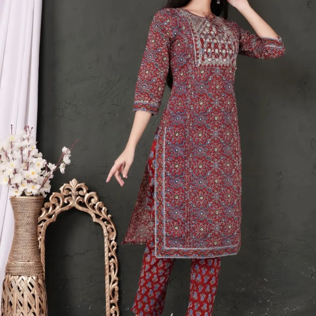 Cotton Gota Patti Work Suit