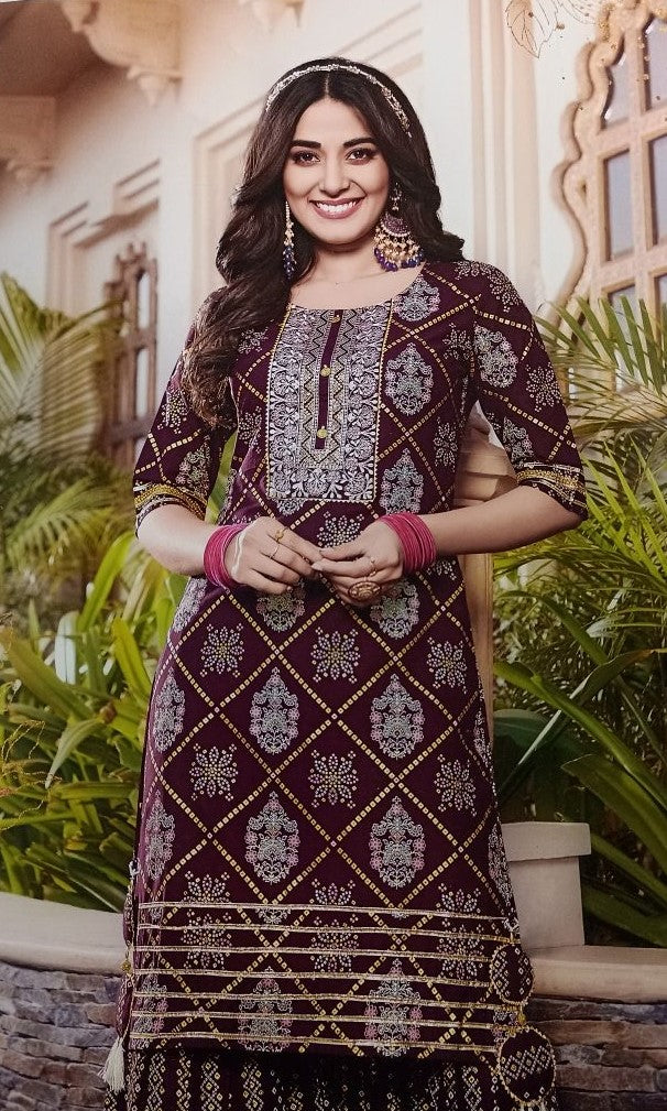 Cotton Printed Kurta Palazzo Set