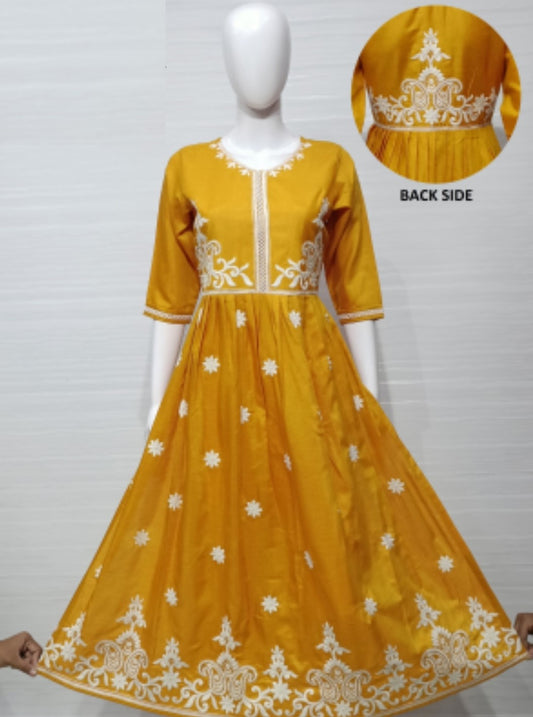 Cotton Silk Embroidered Kurti