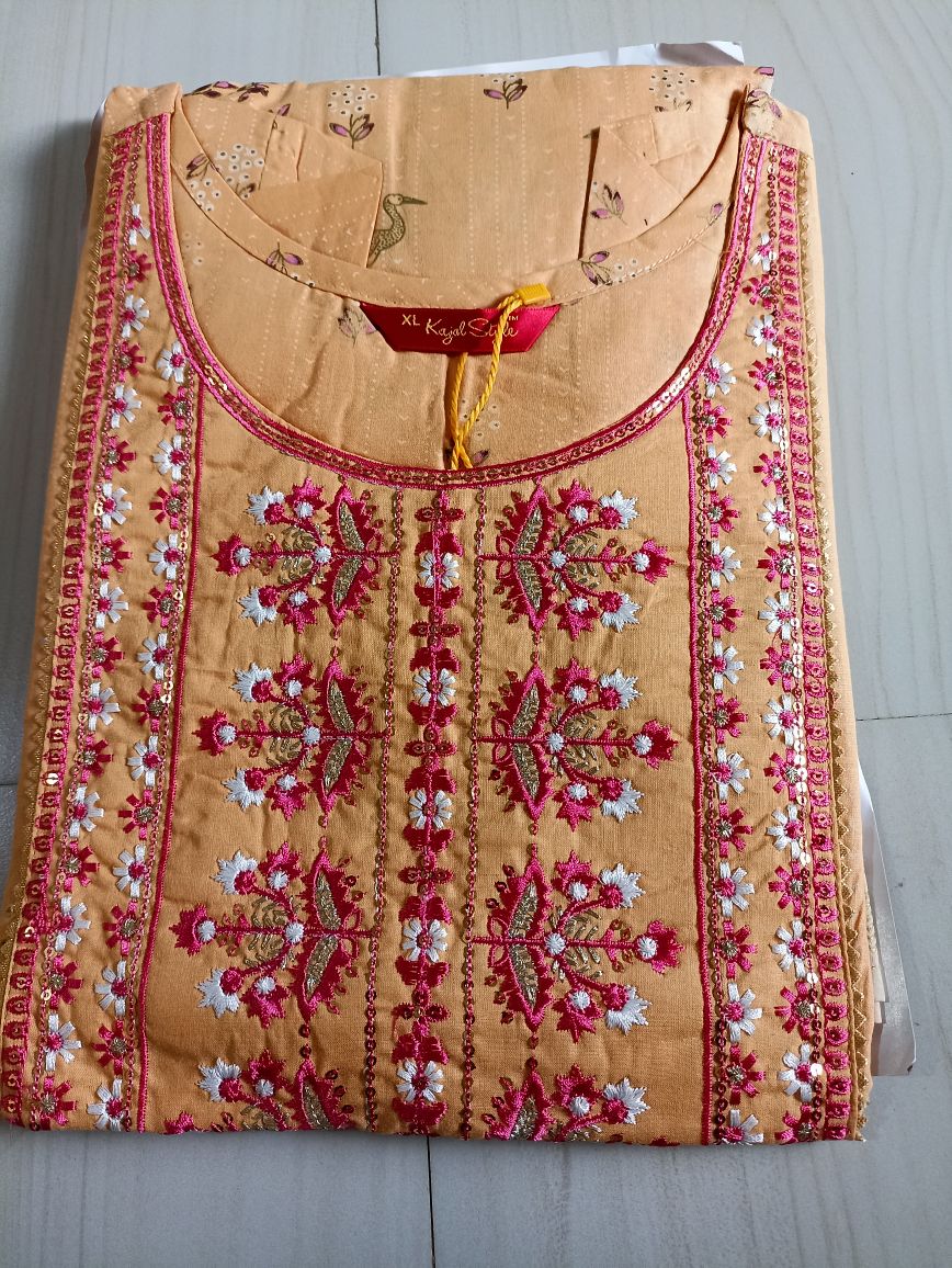 Cotton Embroidered Kurta Palazzo Set