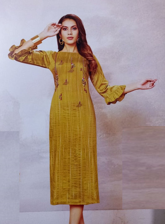 Silk Embroidered Kurti