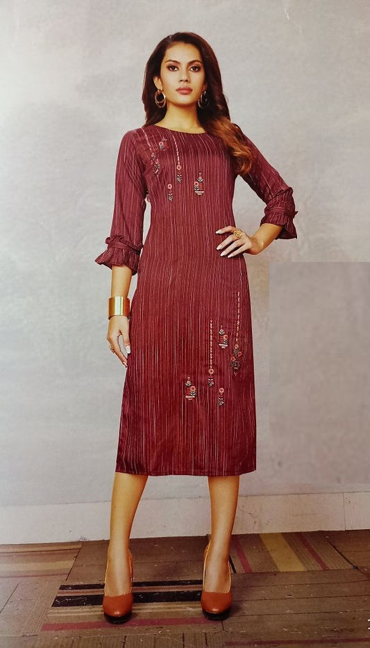 Silk Embroidered Kurti