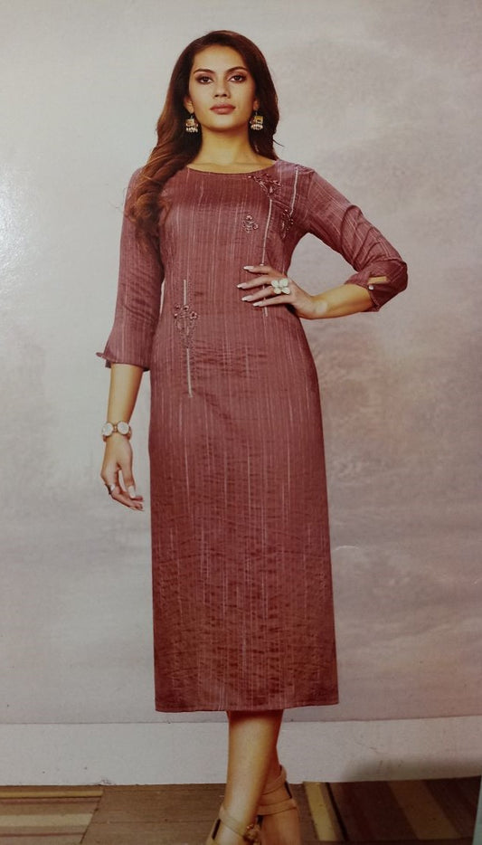 Silk Embroidered Kurti