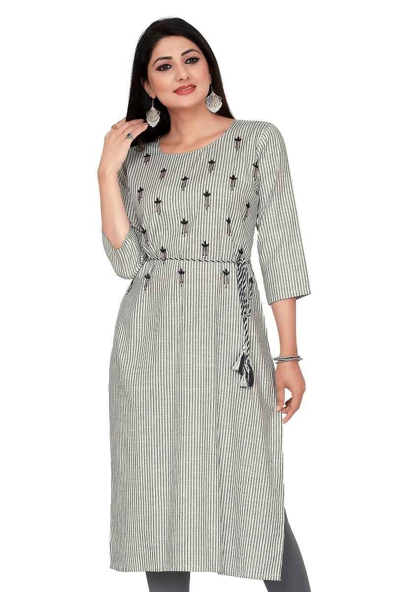 Cotton Bead Work Kurti