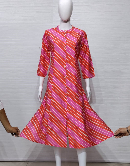 Bamboo Silk Striped Kurti